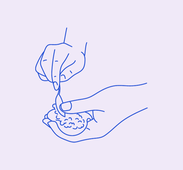 Illustrations de produits italiens et de gestes pour évoquer le fait maison